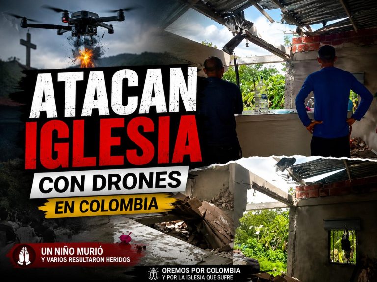 Atacan con drones iglesia en Colombia